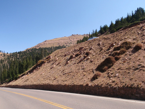 We can see mountain road switchbacks.